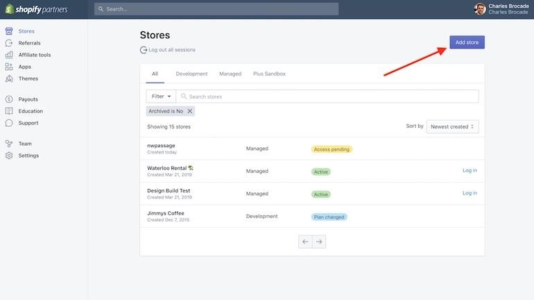 Create a Shopify store 