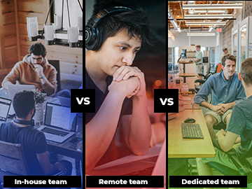 In-house team vs Remote team vs Dedicated team