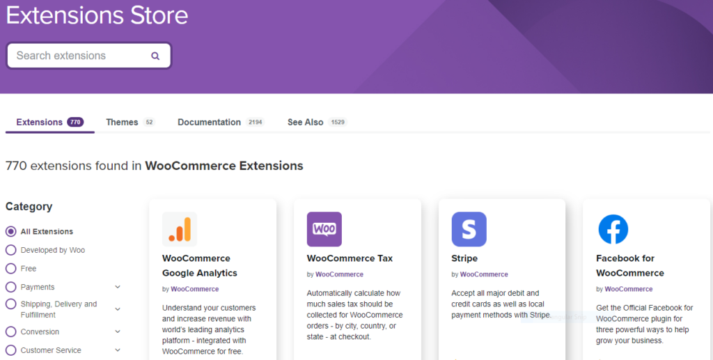 WooCommerce Extension Store