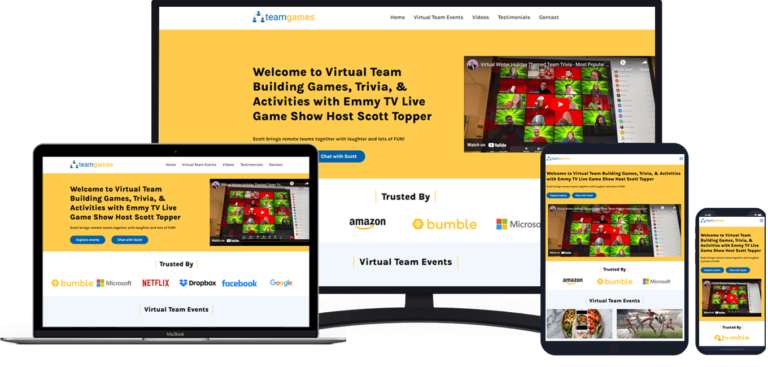 Virtual team building Wordpress development portfolio