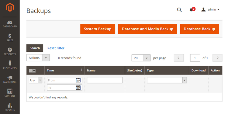 Magento-backup
