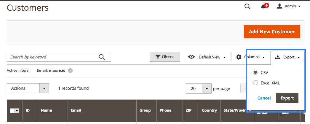 Magento Export