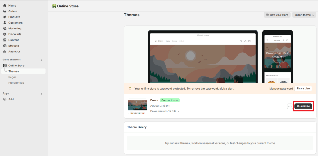 Customize theme