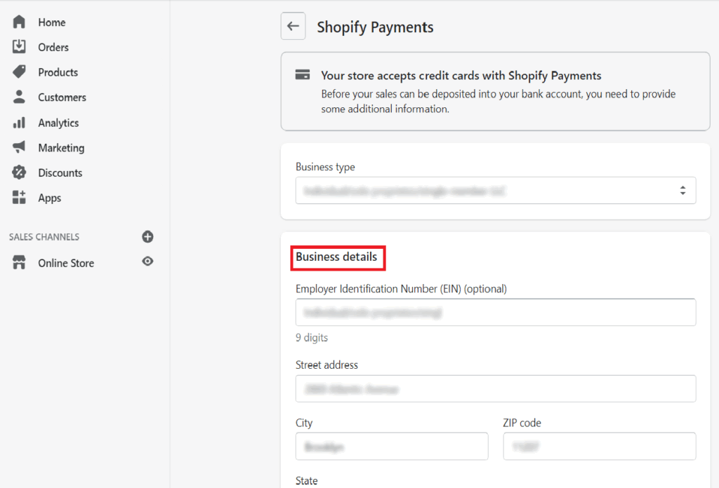 Business Details Business Details
