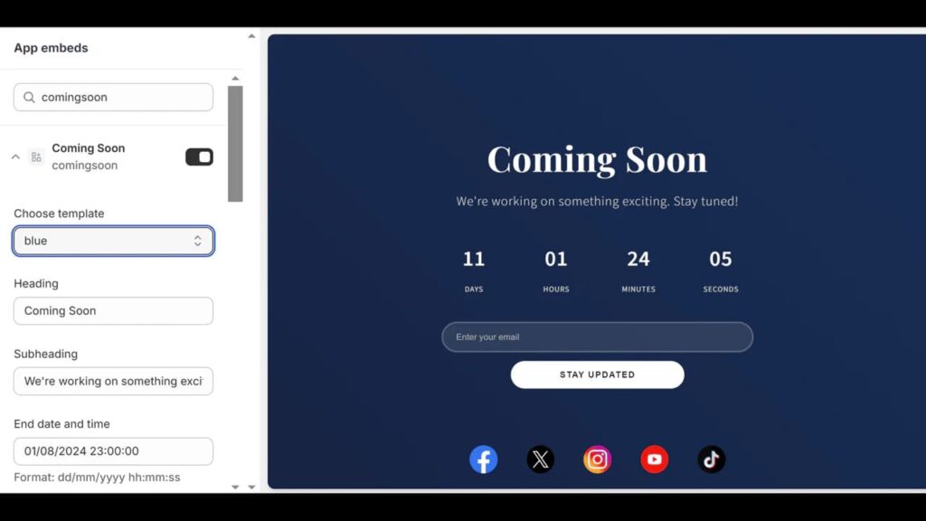 Example Shopify Coming Soon theme Example Shopify Coming Soon Theme