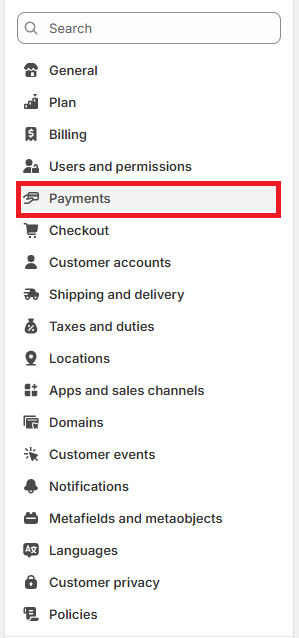 Setting - payments Setting - payments