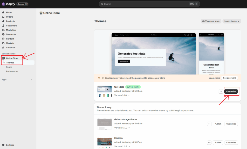 Customize Theme