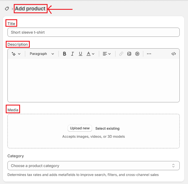 1. Add product 1. Add product