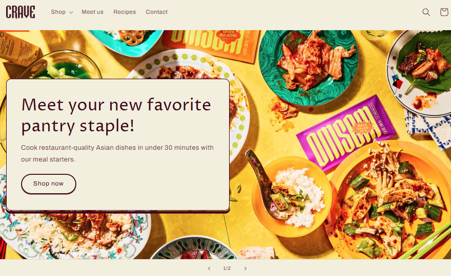 Crave theme design with playful, colorful elements Crave theme design with playful, colorful elements