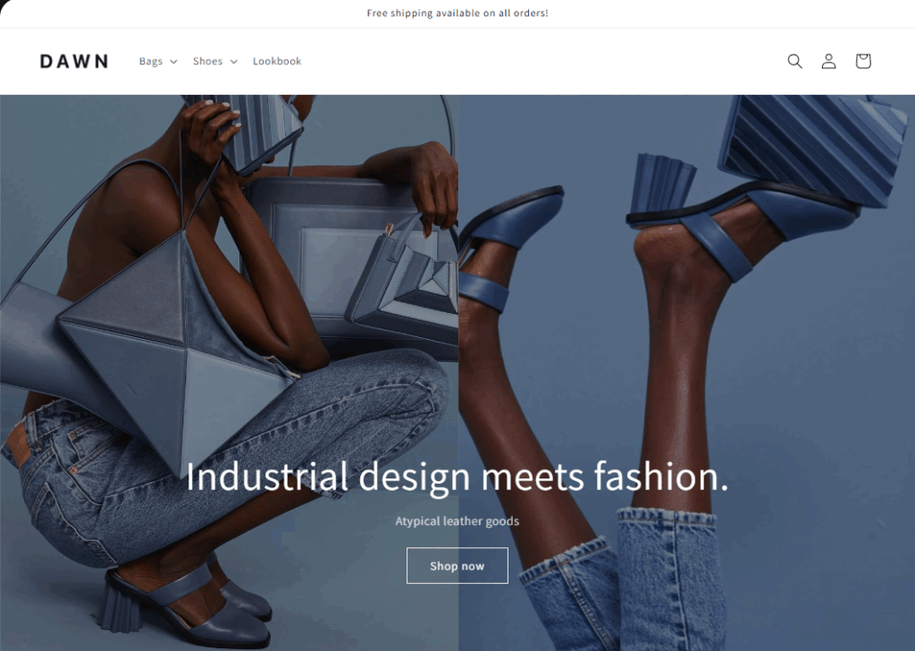 Dawn theme homepage layout – fast and minimal Shopify design Dawn theme homepage layout – fast and minimal Shopify design