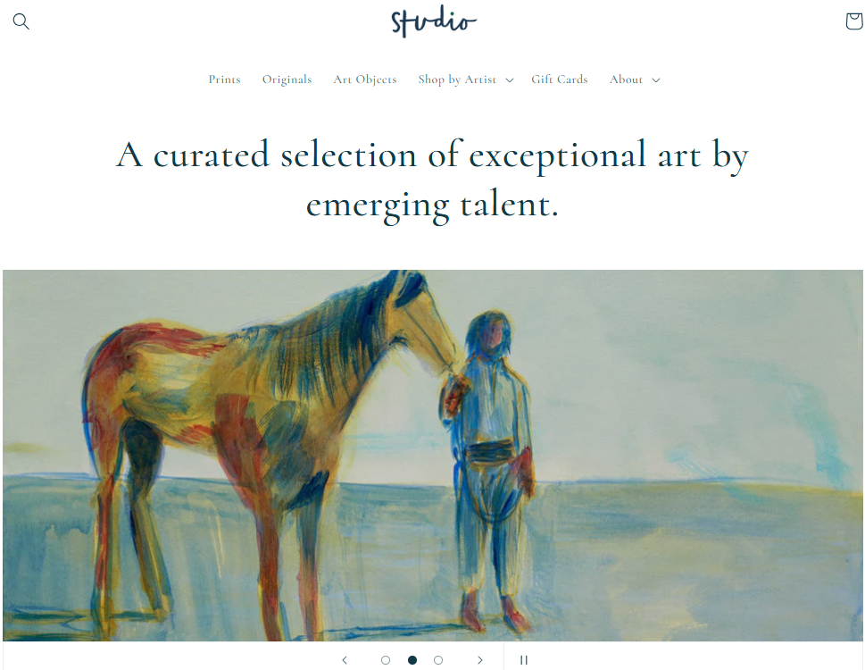 Studio theme gallery layout for creative stores Studio theme gallery layout for creative stores