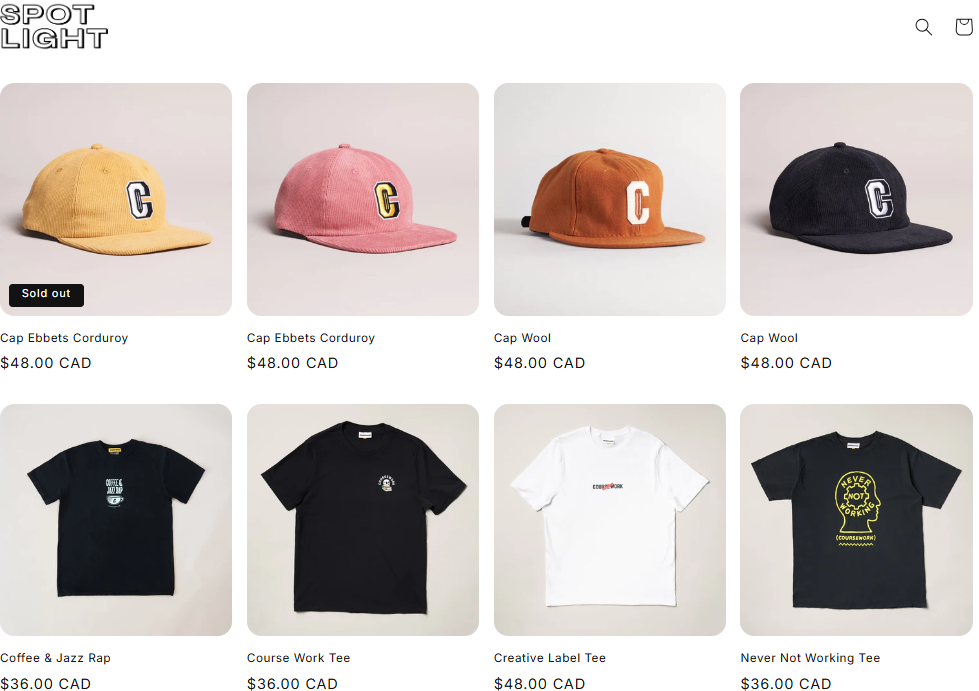 Spotlight Shopify theme used for startup brand websites Spotlight Shopify theme used for startup brand websites