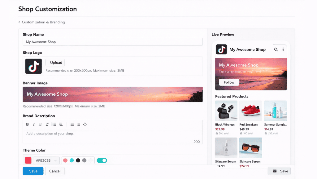 TikTok Shop’s Customization