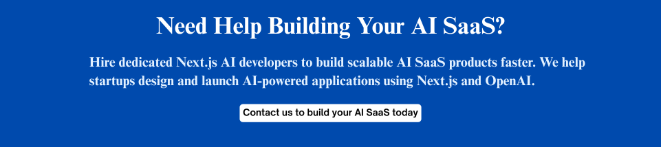 Next.js AI developer