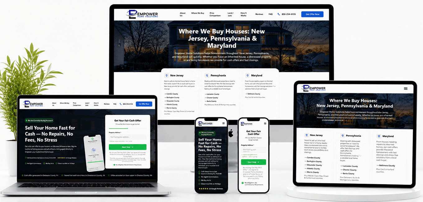 Empower Home Solutions – Custom ReactJS Site Built for Cash Home Buyers